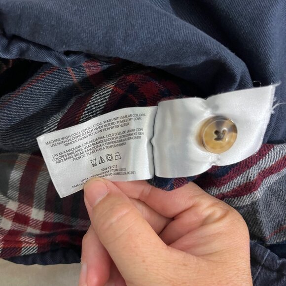 Woolrich men's flannel shirt jacket S blue soft flannel lined button front - Picture 4 of 11